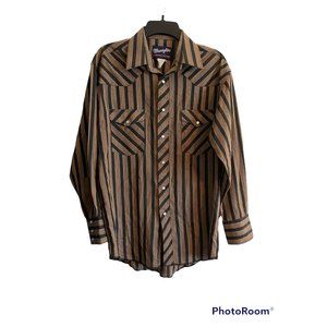 Wrangler Pearl Snap Long Sleeve Shirt sz M